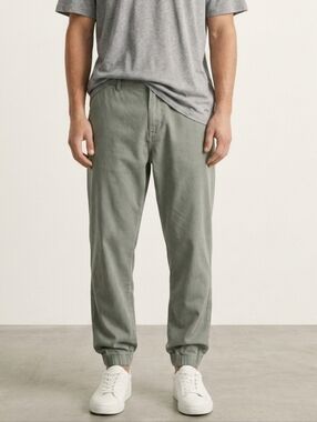 Lindbergh Men's Casual Chino Jogger Pants - Sage Green Size 36